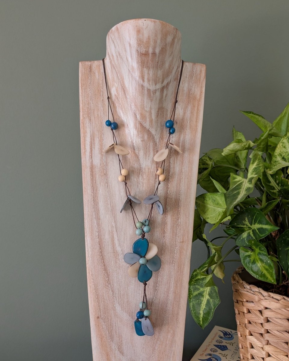 FLOWER — Handmade Tagua Statement Necklace — 'Only One' - The Happy Elephant - Tagua Jewellery