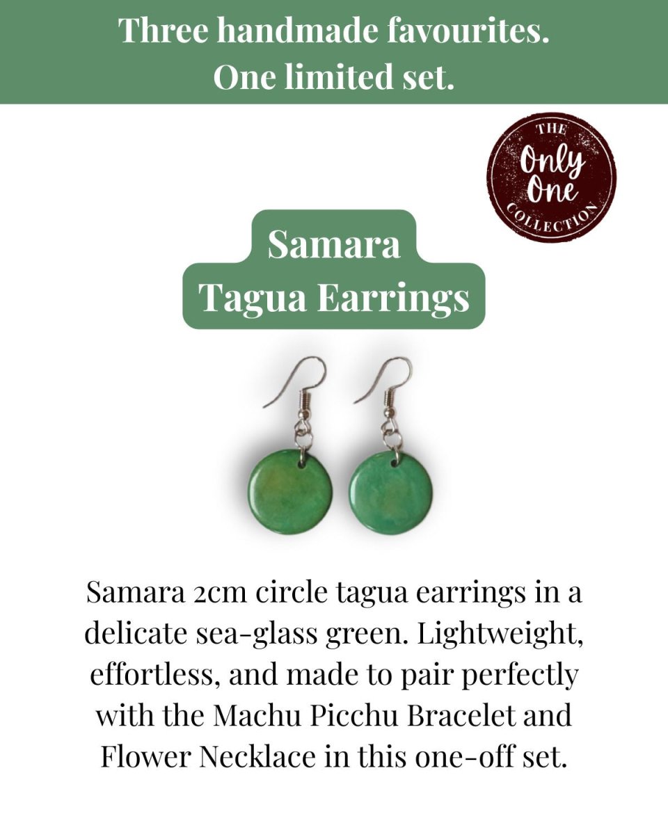 FLOWER JEWELLERY SET — Handmade Tagua Statement Necklace — 'Only One' - The Happy Elephant - Tagua Jewellery