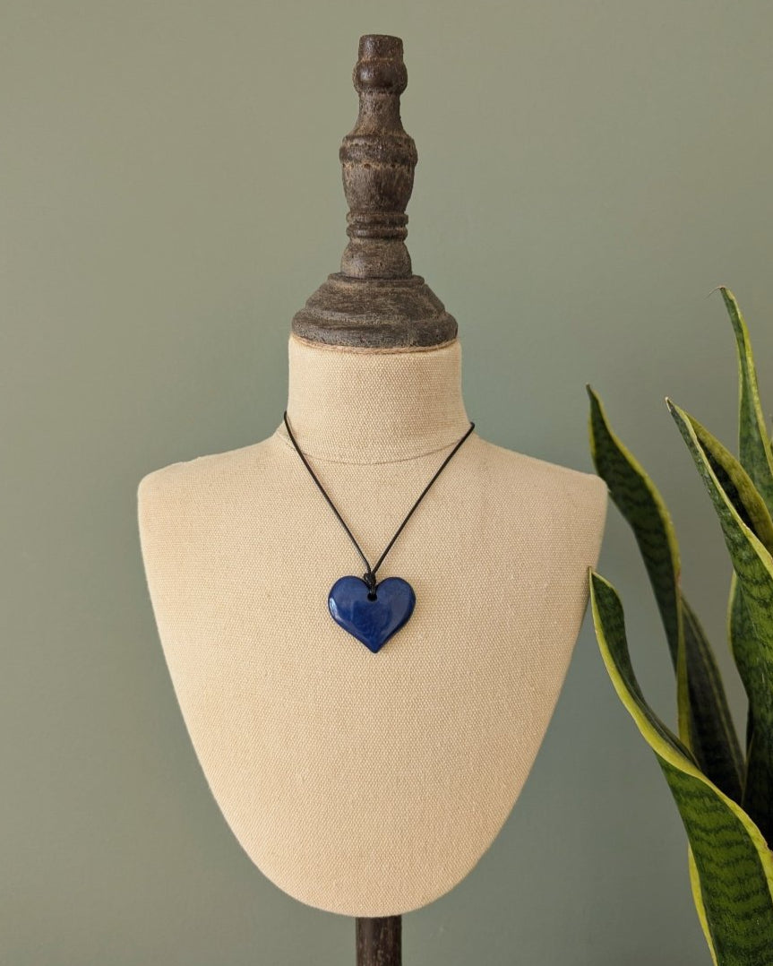 Little Sister Tagua Nut Heart Pendant - The Happy Elephant - Tagua Jewellery