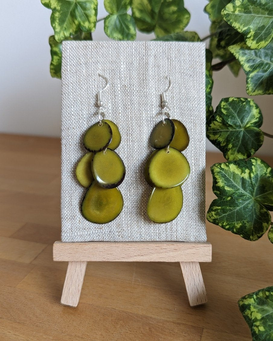 Cascade Tagua Nut Earrings - The Happy Elephant - Tagua Jewellery