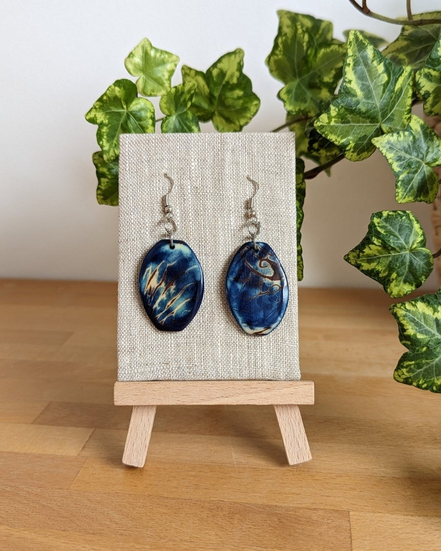 Tagua nut top earrings