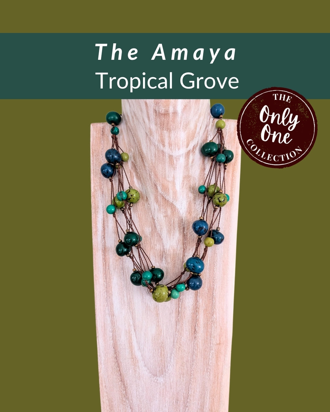 AMAYA  — Handmade Tagua Statement Necklace — 'Only One'