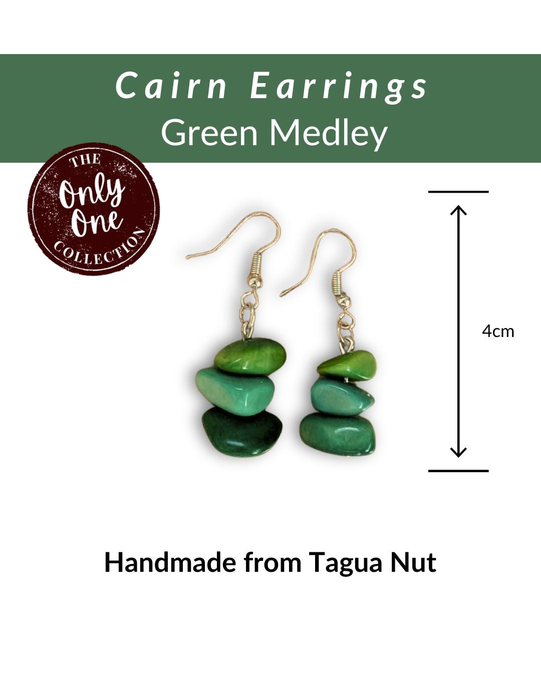 CAIRN  — Handmade Tagua Earrings — 'Only One'