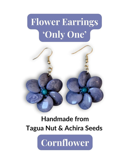 FLOWER — Handmade Tagua Statement Earrings — 'Only One'