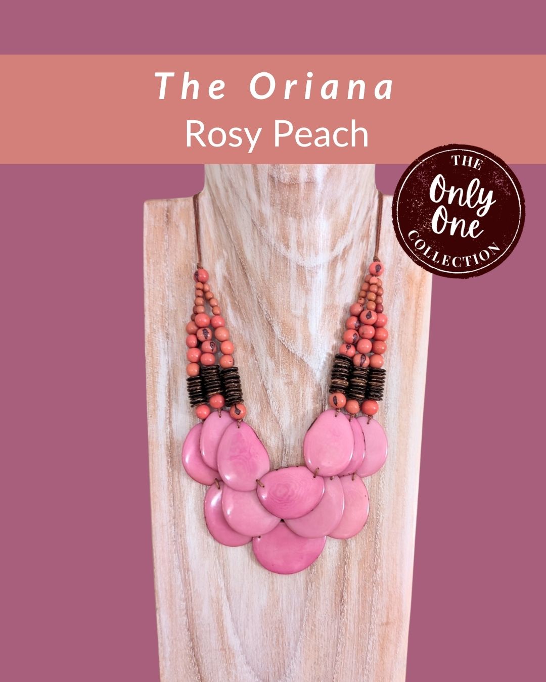 ORIANA — Handmade Tagua Statement Necklace — 'Only One'