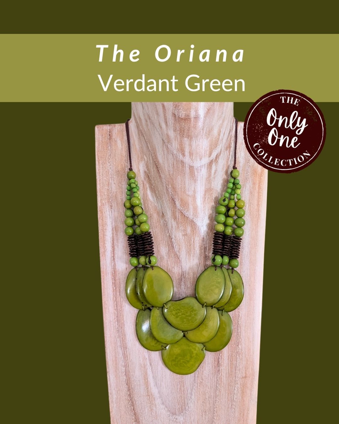 ORIANA — Handmade Tagua Statement Necklace — 'Only One'