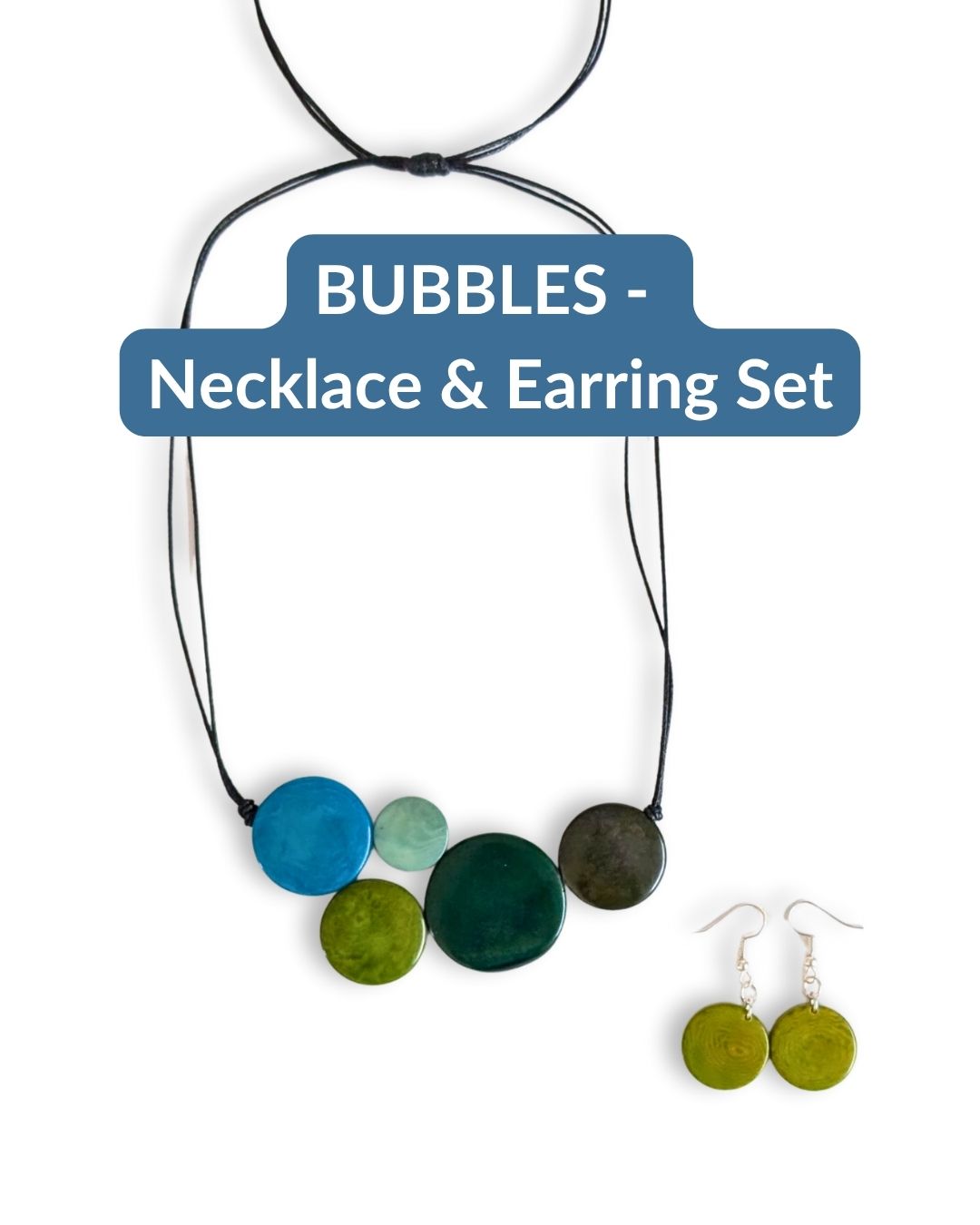 BUBBLES — Handmade Tagua Statement Necklace & Earrings — 'Only One'