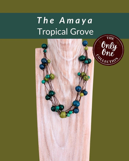 AMAYA — Handmade Tagua Statement Necklace — 'Only One' - The Happy Elephant - Tagua Jewellery