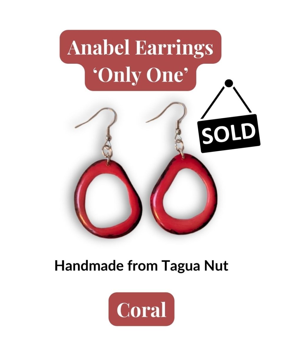 ANABEL — Handmade Tagua Statement Earrings — 'Only One' - The Happy Elephant - Tagua Jewellery