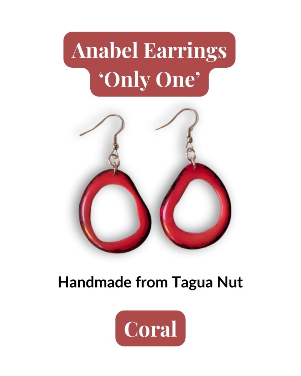 ANABEL — Handmade Tagua Statement Earrings — 'Only One' - The Happy Elephant - Tagua Jewellery