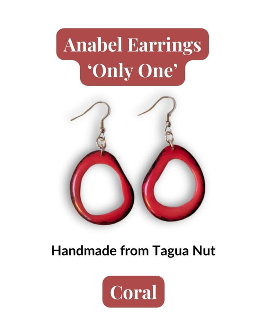 ANABEL — Handmade Tagua Statement Earrings — 'Only One' - The Happy Elephant - Tagua Jewellery