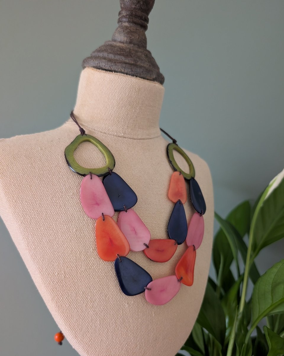 ANNIE — Handmade Tagua Statement Necklace — 'Only One' - The Happy Elephant - Tagua Jewellery