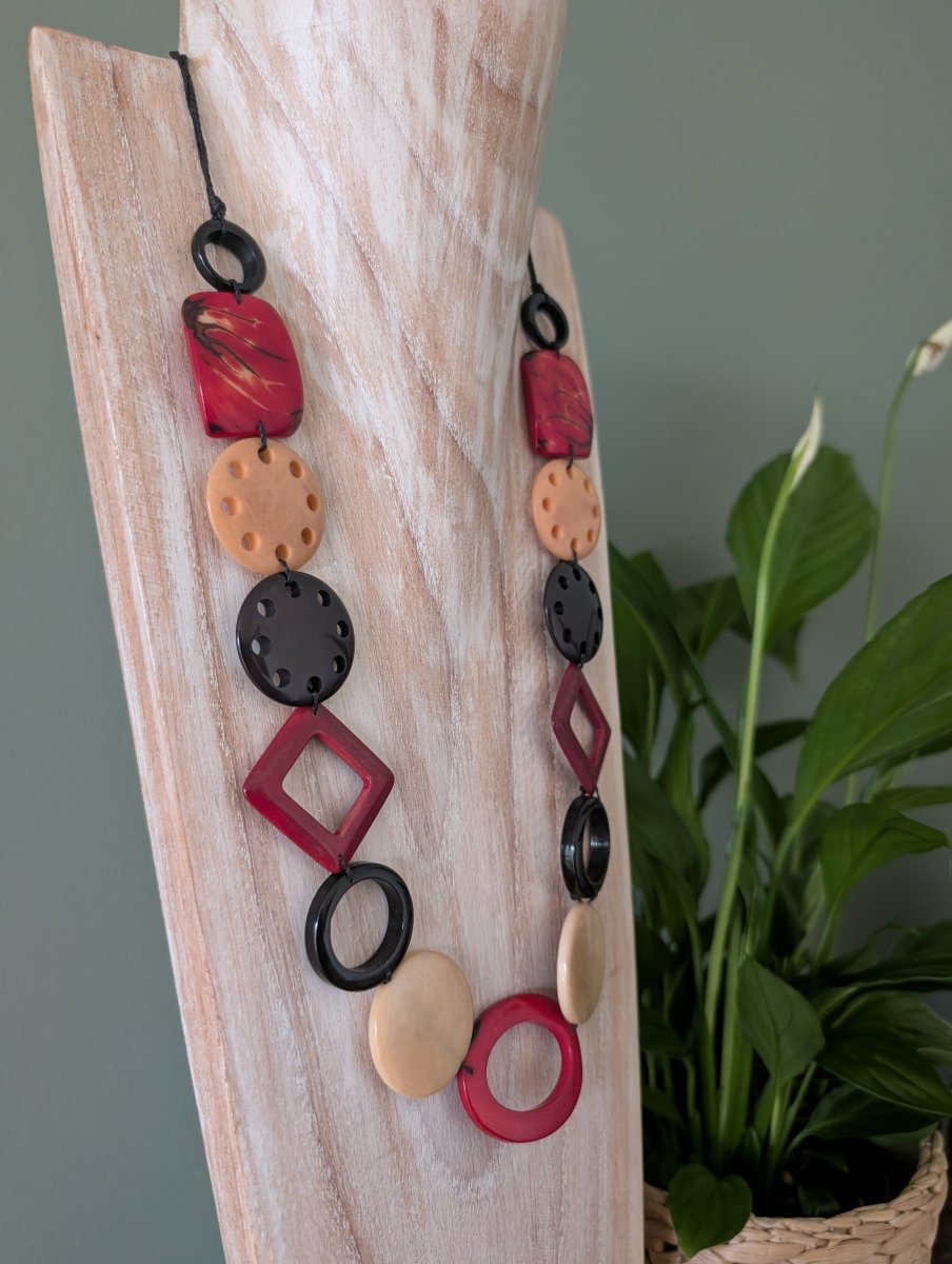 ARLA — Handmade Tagua Statement Necklace — 'Only One' - The Happy Elephant - Tagua Jewellery