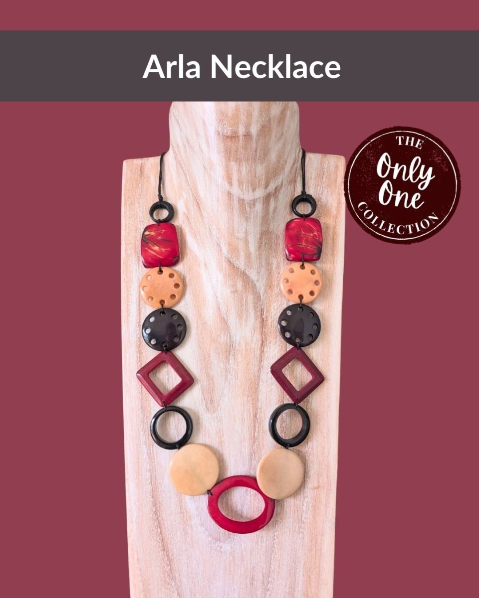 ARLA — Handmade Tagua Statement Necklace — 'Only One' - The Happy Elephant - Tagua Jewellery