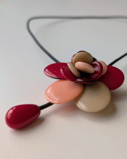 BLOSSOM — Handmade Tagua Statement Magnetic Necklace - The Happy Elephant - Tagua Jewellery
