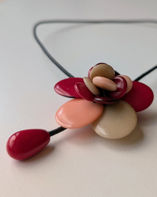 BLOSSOM — Handmade Tagua Statement Magnetic Necklace - The Happy Elephant - Tagua Jewellery