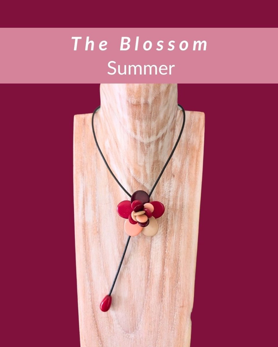 BLOSSOM — Handmade Tagua Statement Magnetic Necklace - The Happy Elephant - Tagua Jewellery