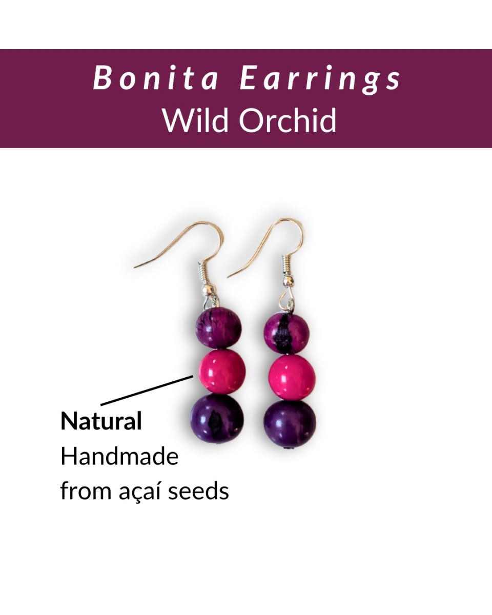 BONITA — Handmade Acai Seed Earrings - The Happy Elephant - Tagua Jewellery