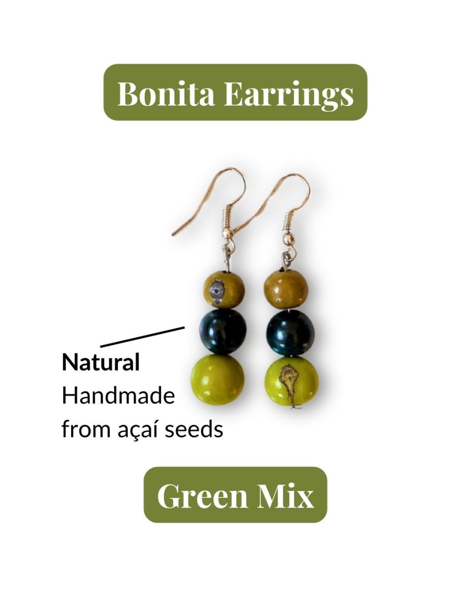 BONITA — Handmade Acai Seed Earrings - The Happy Elephant - Tagua Jewellery