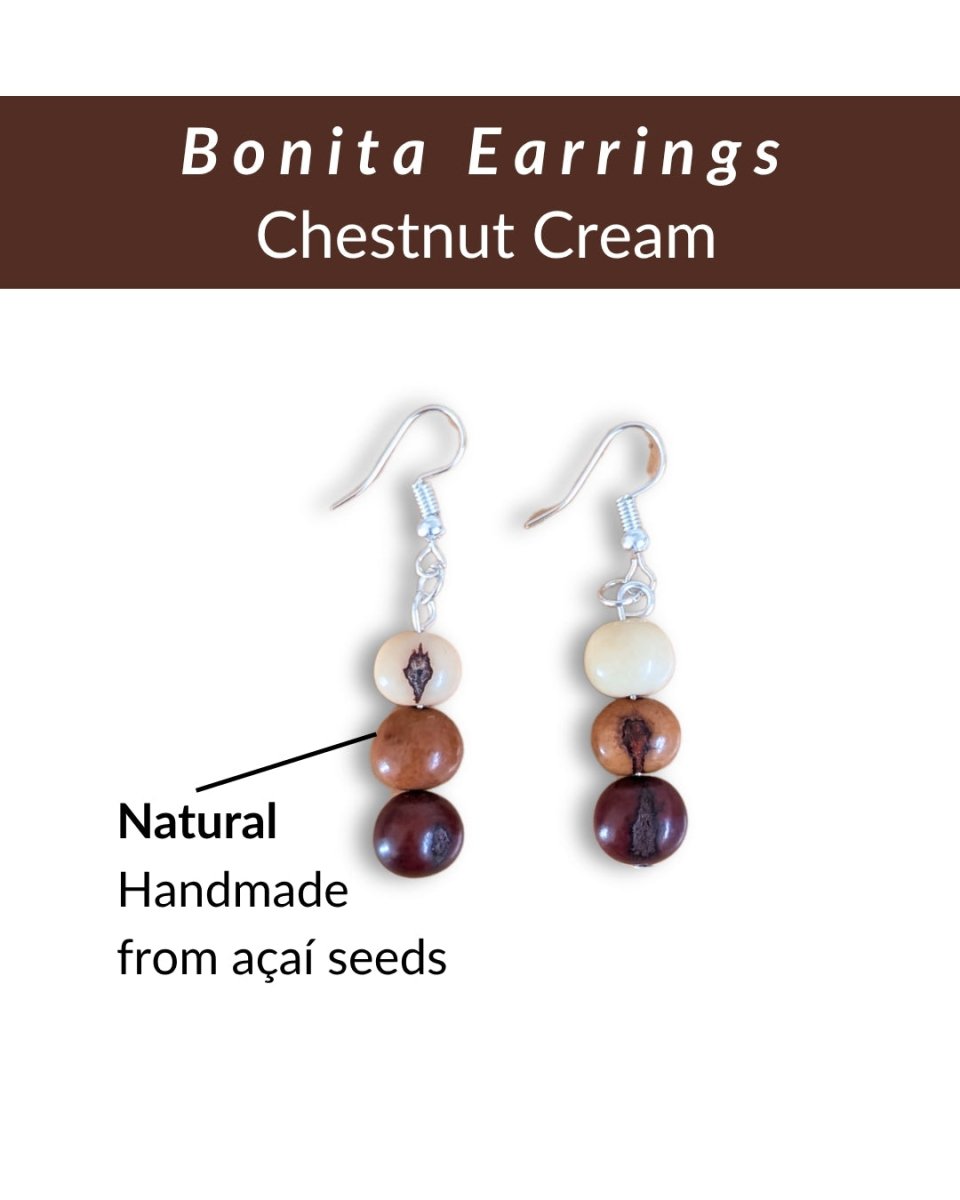 BONITA — Handmade Acai Seed Earrings - The Happy Elephant - Tagua Jewellery