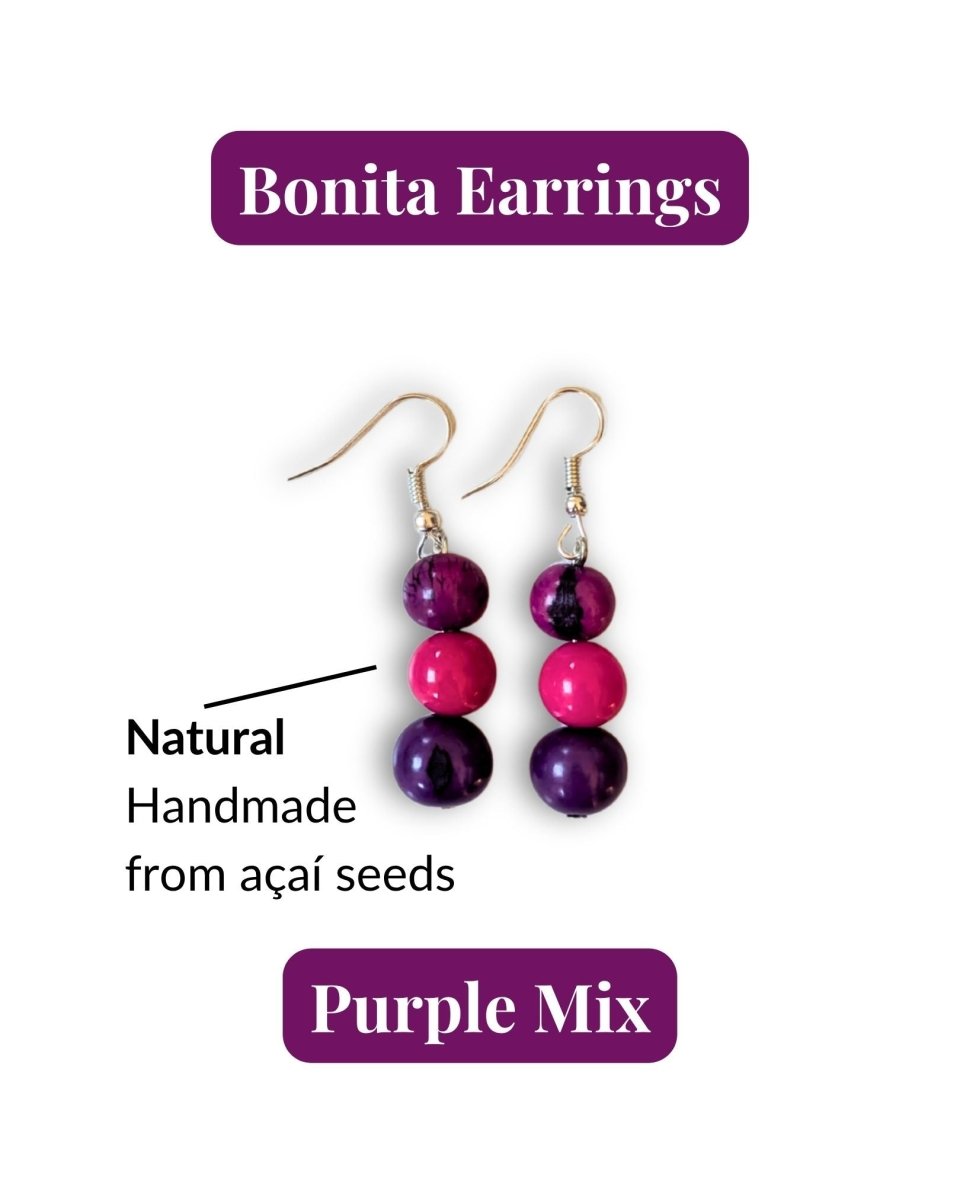 BONITA — Handmade Acai Seed Earrings - The Happy Elephant - Tagua Jewellery