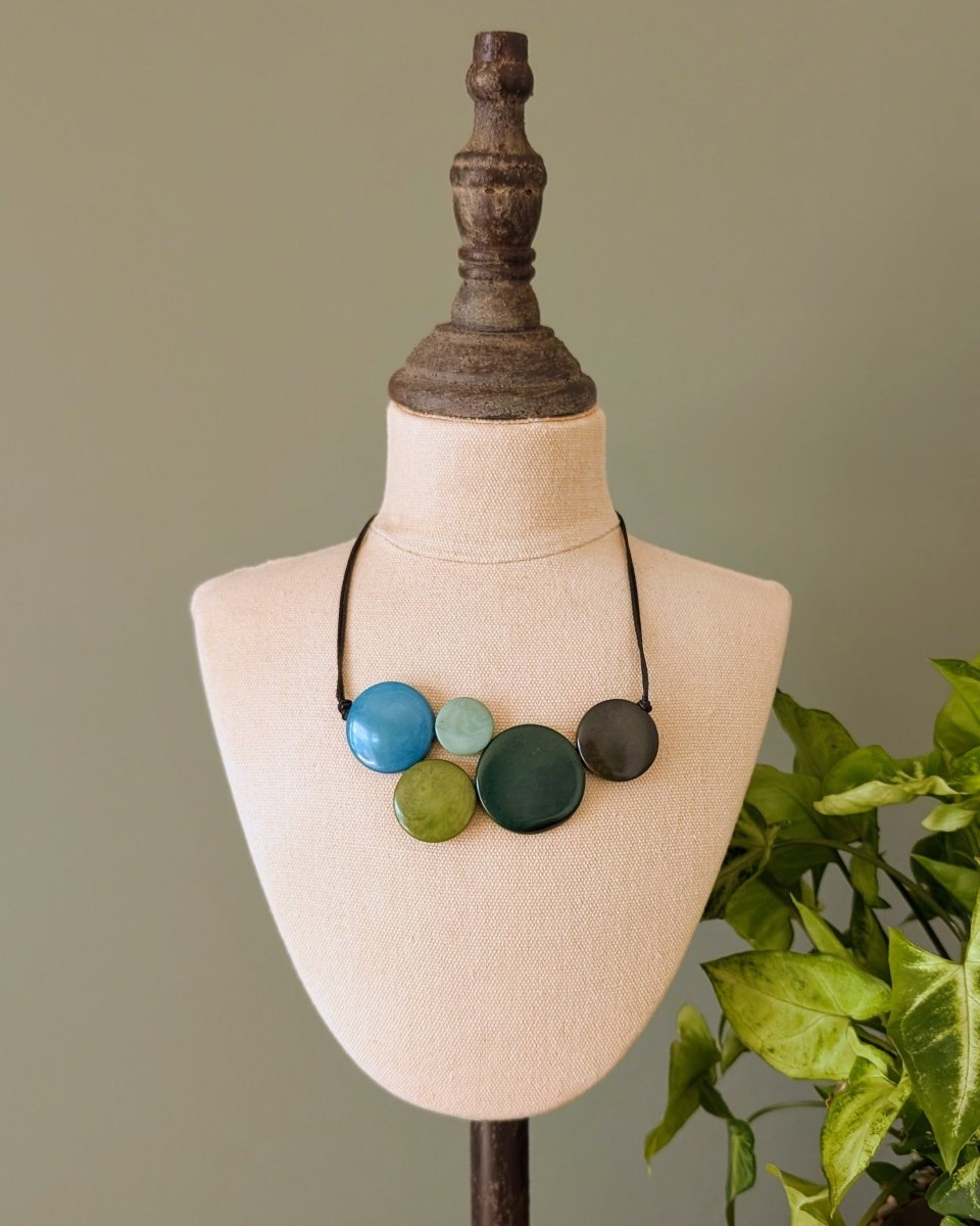 BUBBLES — Handmade Tagua Statement Necklace & Earrings — 'Only One' - The Happy Elephant - Tagua Jewellery
