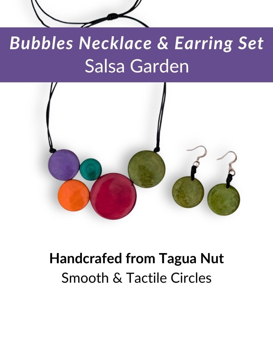 BUBBLES — Handmade Tagua Statement Necklace & Earrings — 'Only One' - The Happy Elephant - Tagua Jewellery