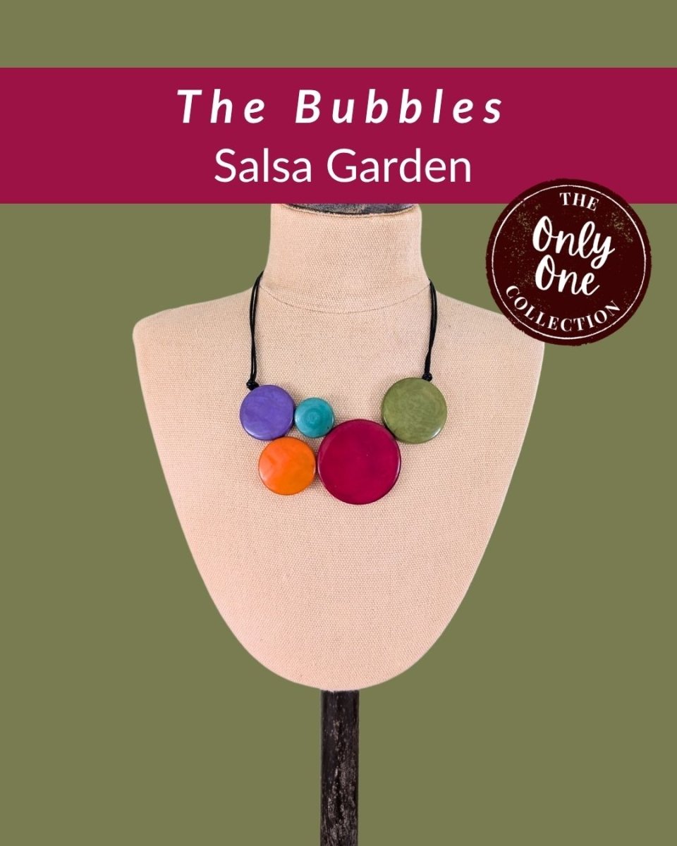 BUBBLES — Handmade Tagua Statement Necklace & Earrings — 'Only One' - The Happy Elephant - Tagua Jewellery