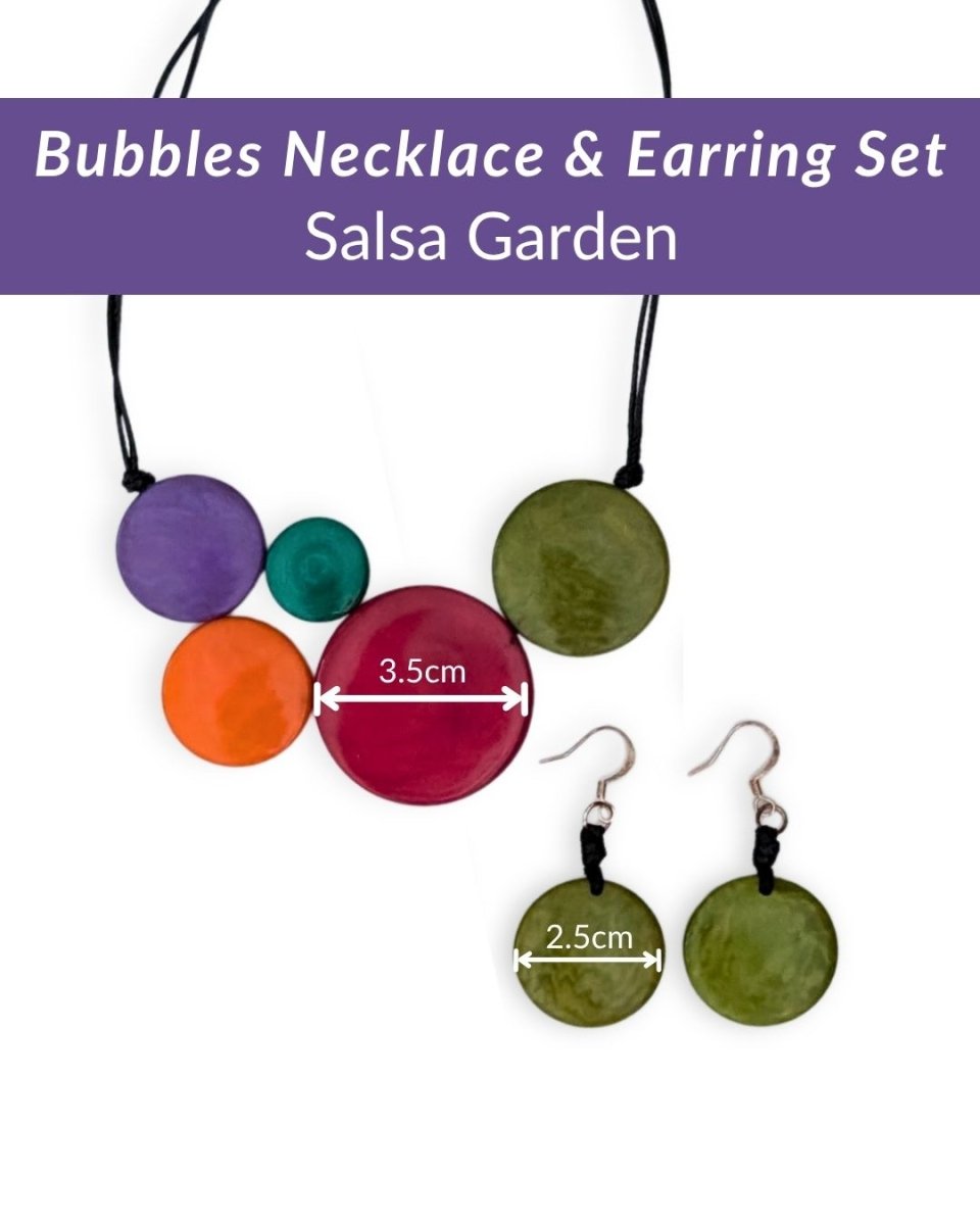 BUBBLES — Handmade Tagua Statement Necklace & Earrings — 'Only One' - The Happy Elephant - Tagua Jewellery