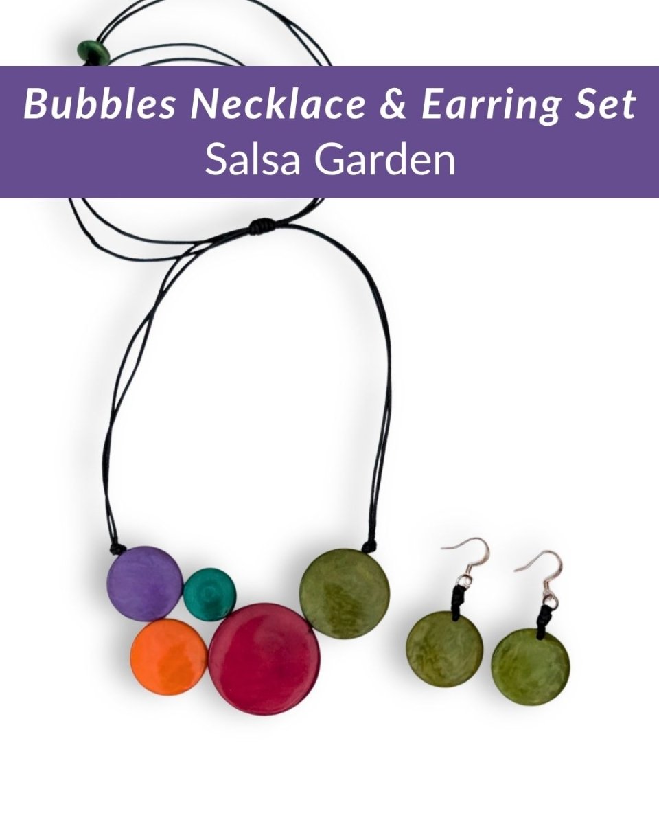 BUBBLES — Handmade Tagua Statement Necklace & Earrings — 'Only One' - The Happy Elephant - Tagua Jewellery