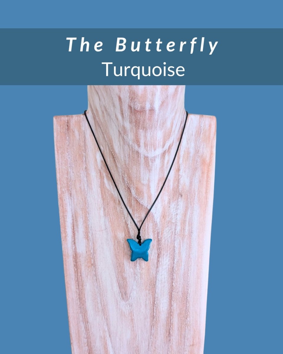 BUTTERFLY — Botanical Artisan Pendant Necklace — 'Only One' - The Happy Elephant - Tagua Jewellery