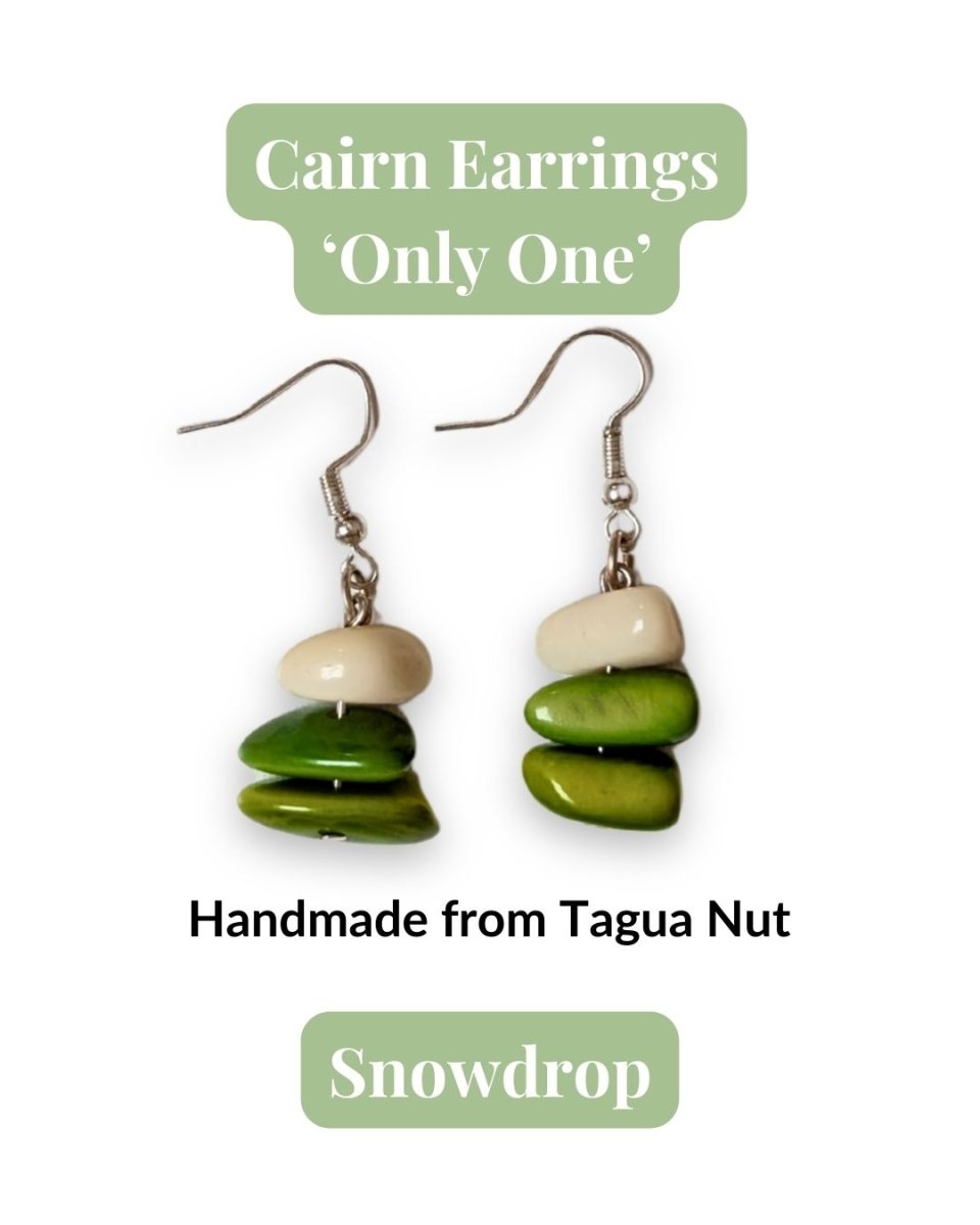 CAIRN — Handmade Tagua Earrings — 'Only One' - The Happy Elephant - Tagua Jewellery