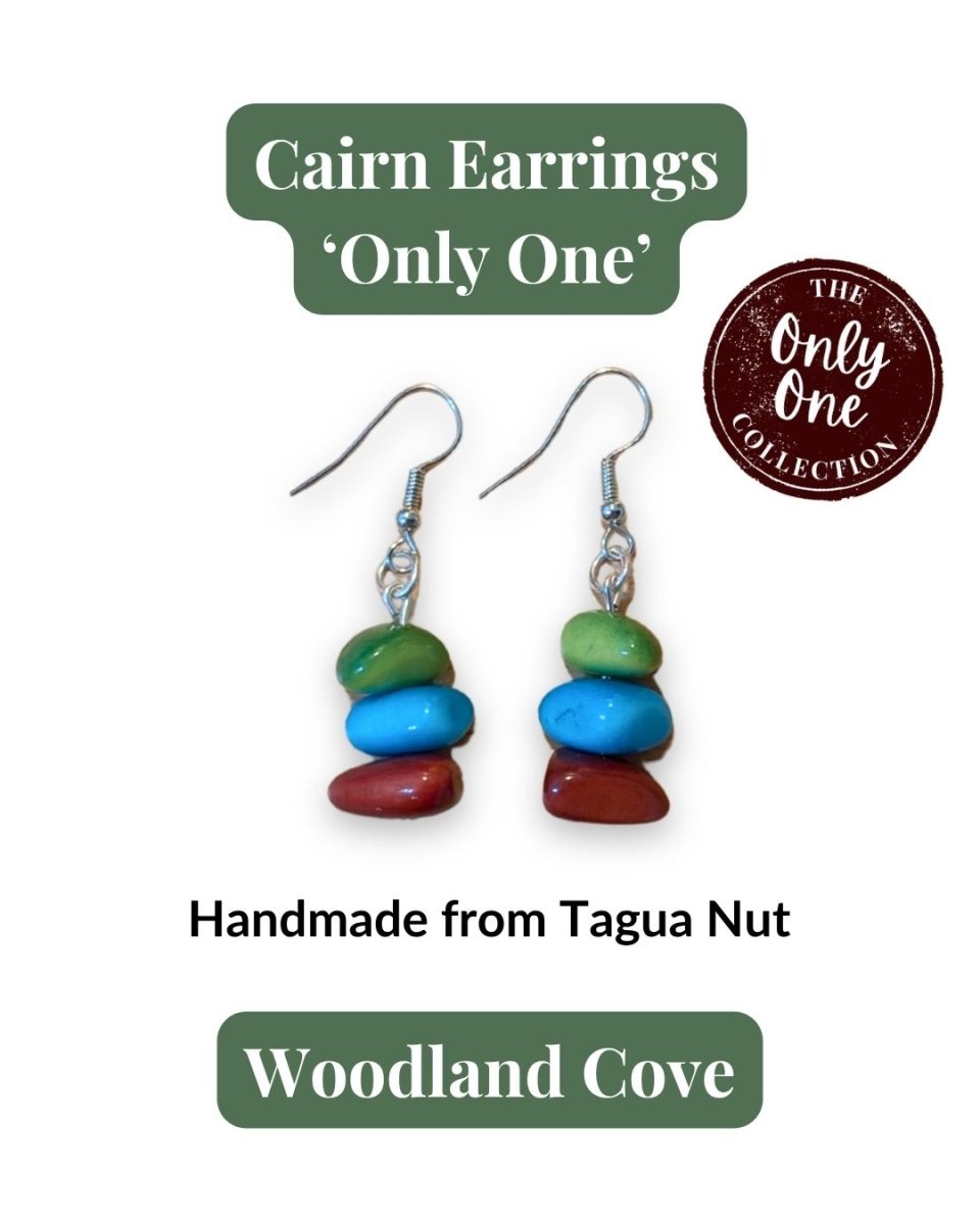 CAIRN — Handmade Tagua Earrings — 'Only One' - The Happy Elephant - Tagua Jewellery