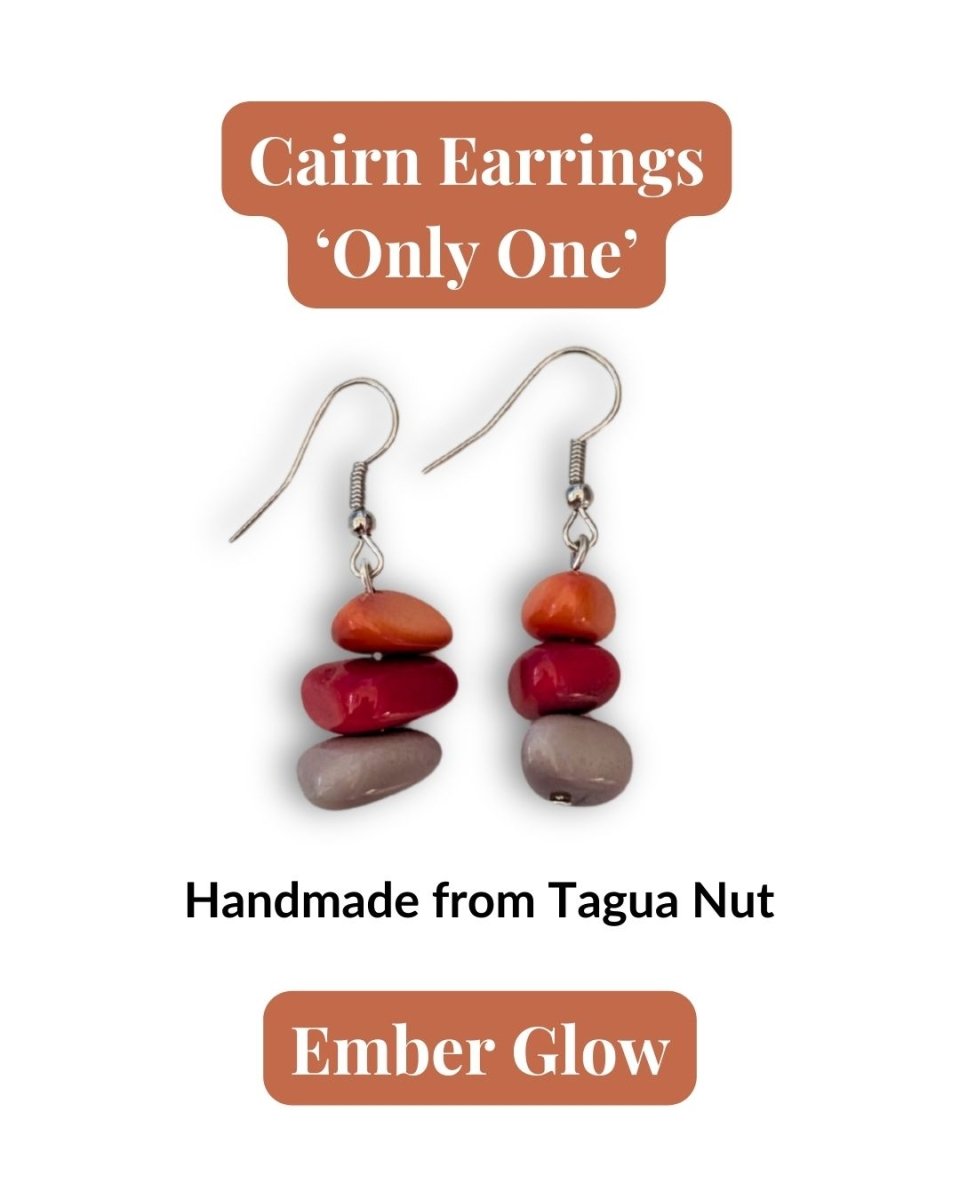 CAIRN — Handmade Tagua Earrings — 'Only One' - The Happy Elephant - Tagua Jewellery