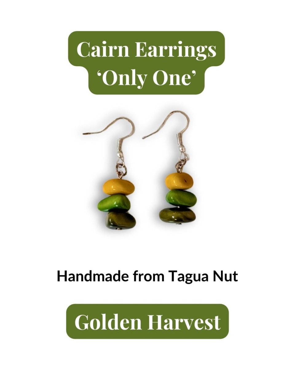 CAIRN — Handmade Tagua Earrings — 'Only One' - The Happy Elephant - Tagua Jewellery