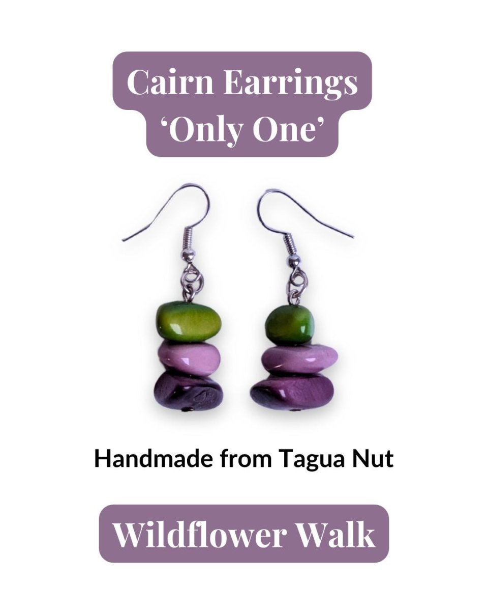 CAIRN — Handmade Tagua Earrings — 'Only One' - The Happy Elephant - Tagua Jewellery