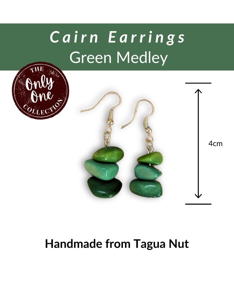 CAIRN — Handmade Tagua Earrings — 'Only One' - The Happy Elephant - Tagua Jewellery