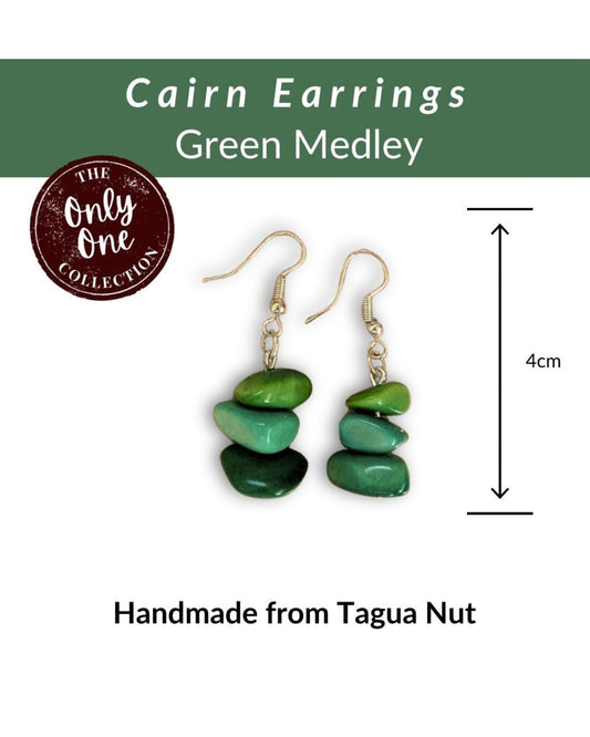 CAIRN — Handmade Tagua Earrings — 'Only One' - The Happy Elephant - Tagua Jewellery