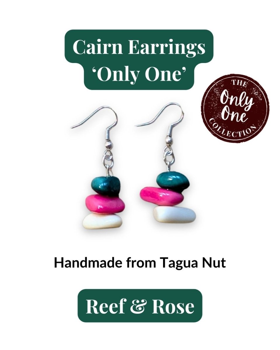 CAIRN — Handmade Tagua Earrings — 'Only One' - The Happy Elephant - Tagua Jewellery