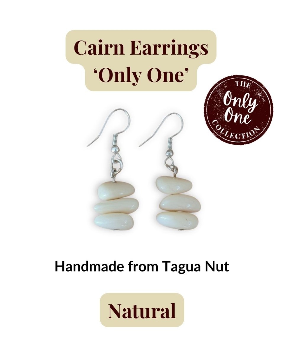 CAIRN — Handmade Tagua Earrings — 'Only One' - The Happy Elephant - Tagua Jewellery
