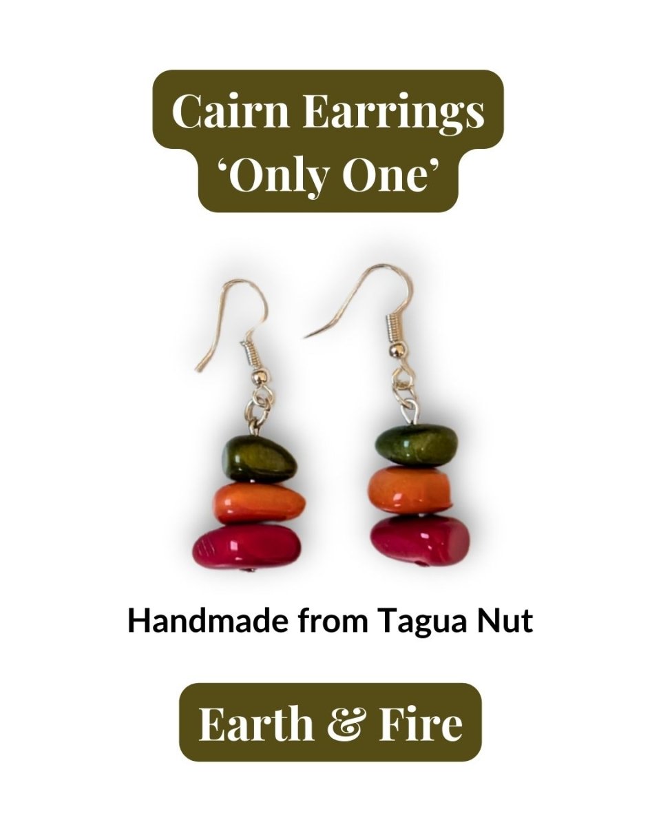 CAIRN — Handmade Tagua Earrings — 'Only One' - The Happy Elephant - Tagua Jewellery