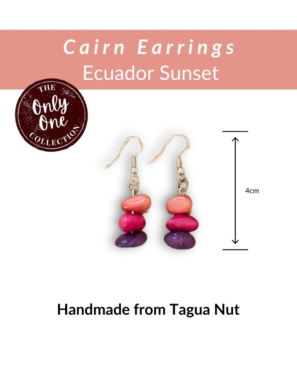 CAIRN — Handmade Tagua Earrings — 'Only One' - The Happy Elephant - Tagua Jewellery