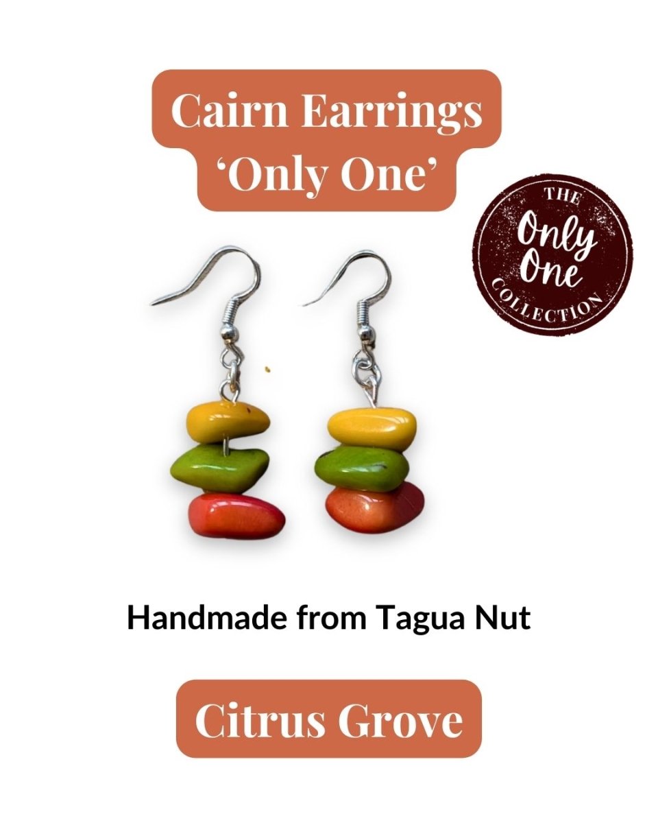 CAIRN — Handmade Tagua Earrings — 'Only One' - The Happy Elephant - Tagua Jewellery