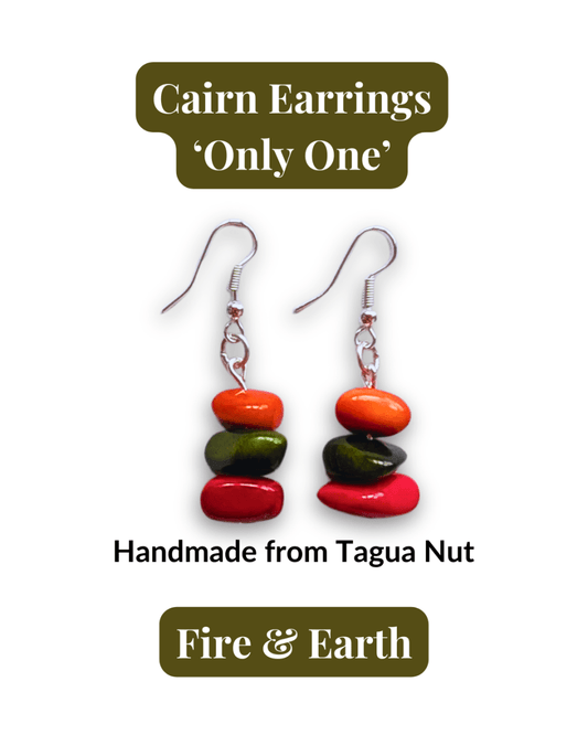 CAIRN — Handmade Tagua Earrings — 'Only One' - The Happy Elephant - Tagua Jewellery