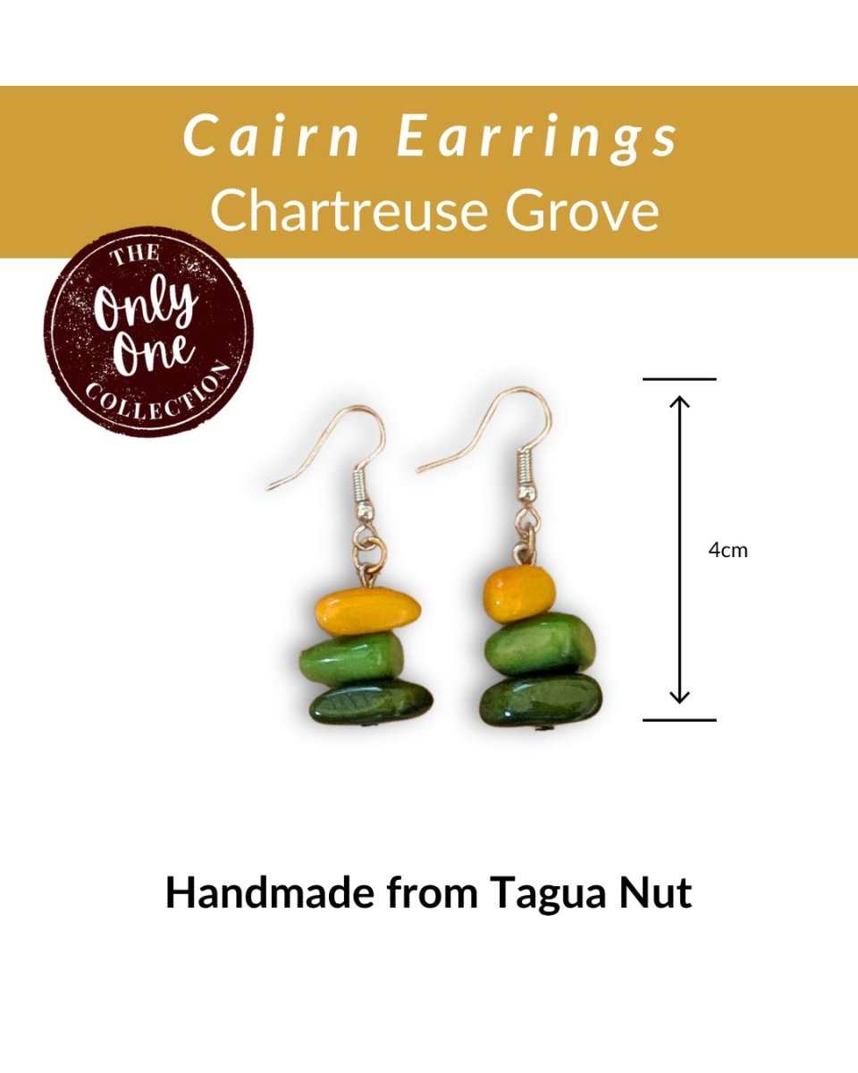CAIRN — Handmade Tagua Earrings — 'Only One' - The Happy Elephant - Tagua Jewellery