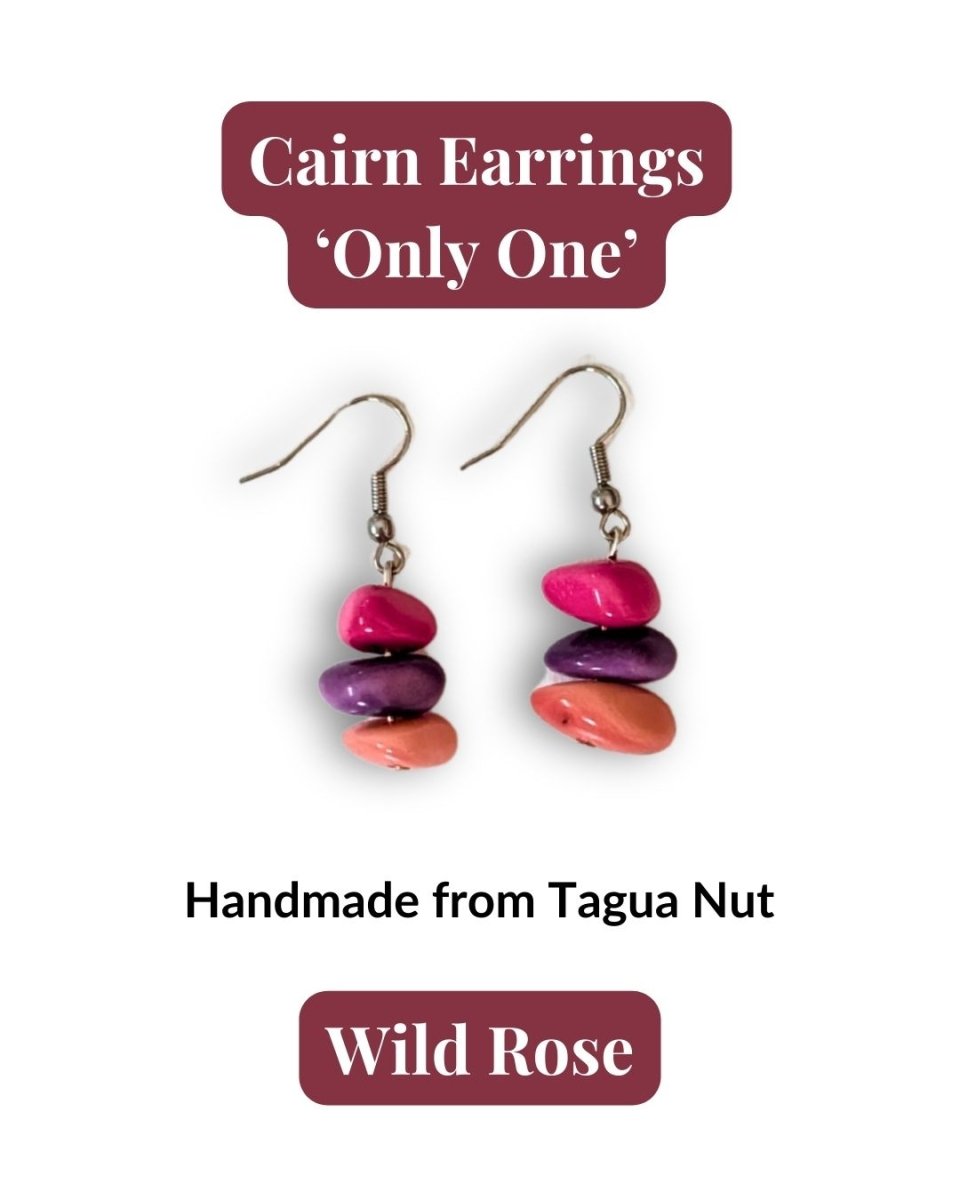 CAIRN — Handmade Tagua Earrings — 'Only One' - The Happy Elephant - Tagua Jewellery