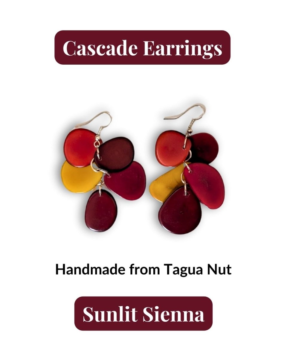 CASCADE — Handmade Tagua Earrings - The Happy Elephant - Tagua Jewellery