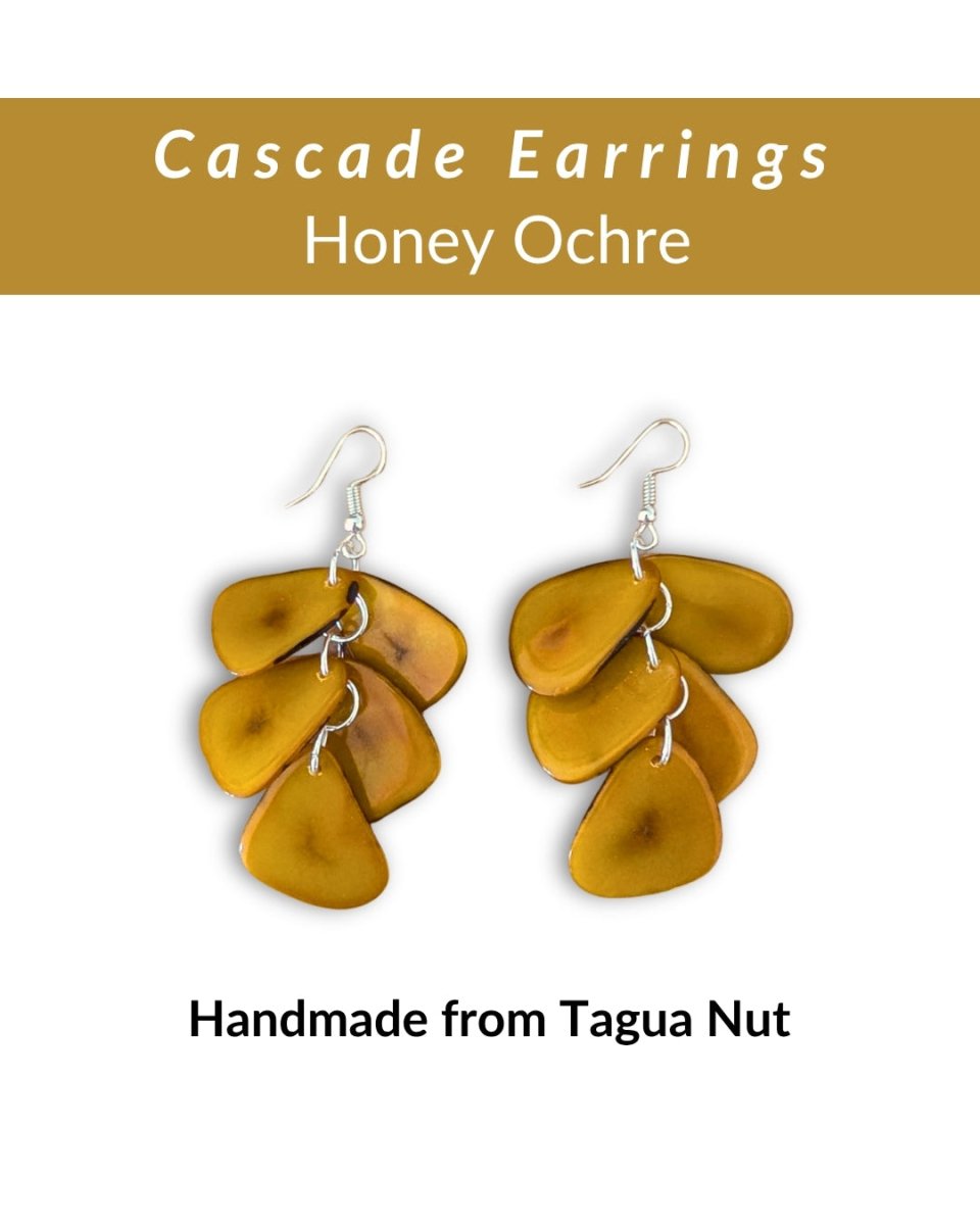 CASCADE — Handmade Tagua Earrings - The Happy Elephant - Tagua Jewellery