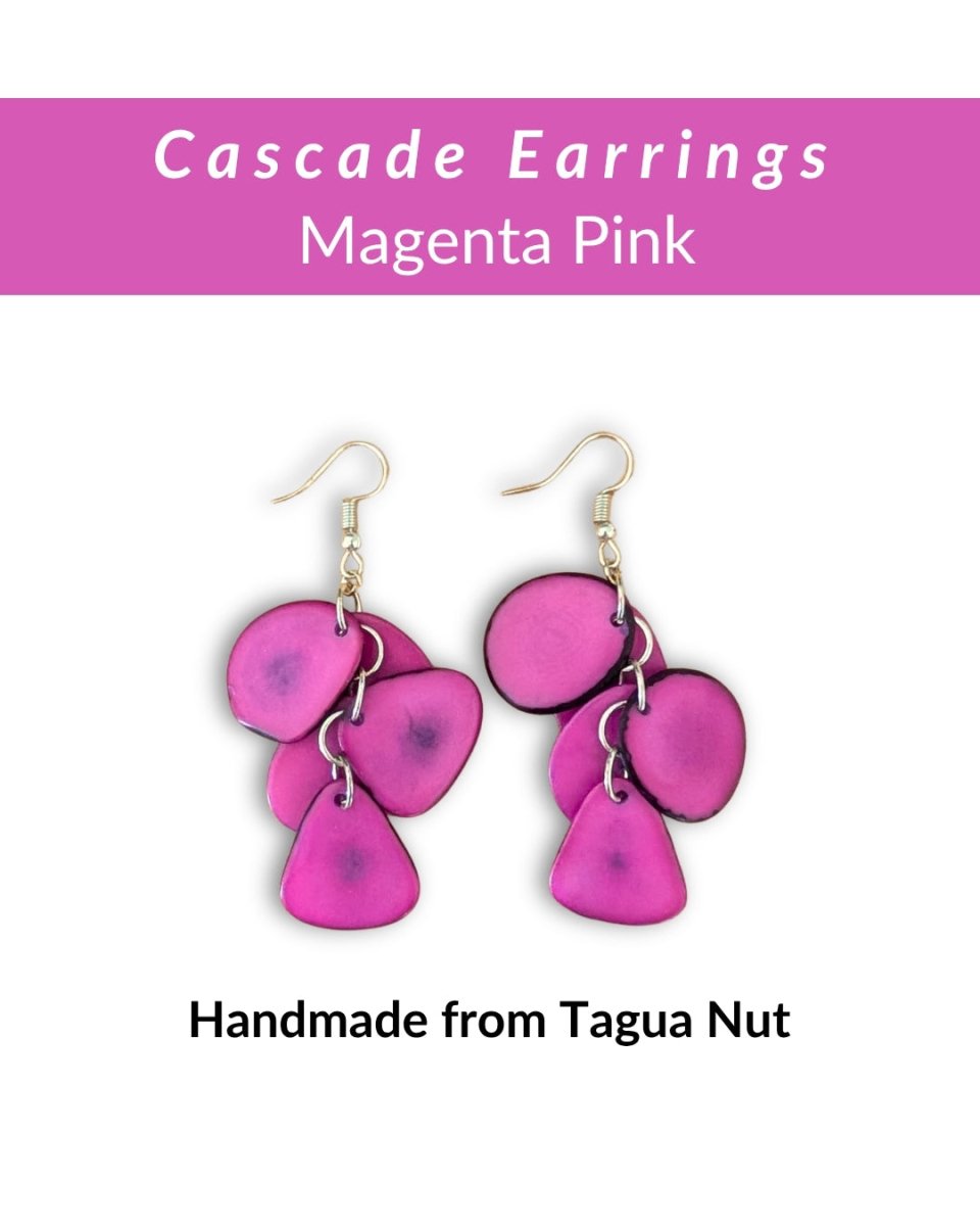 CASCADE — Handmade Tagua Earrings - The Happy Elephant - Tagua Jewellery