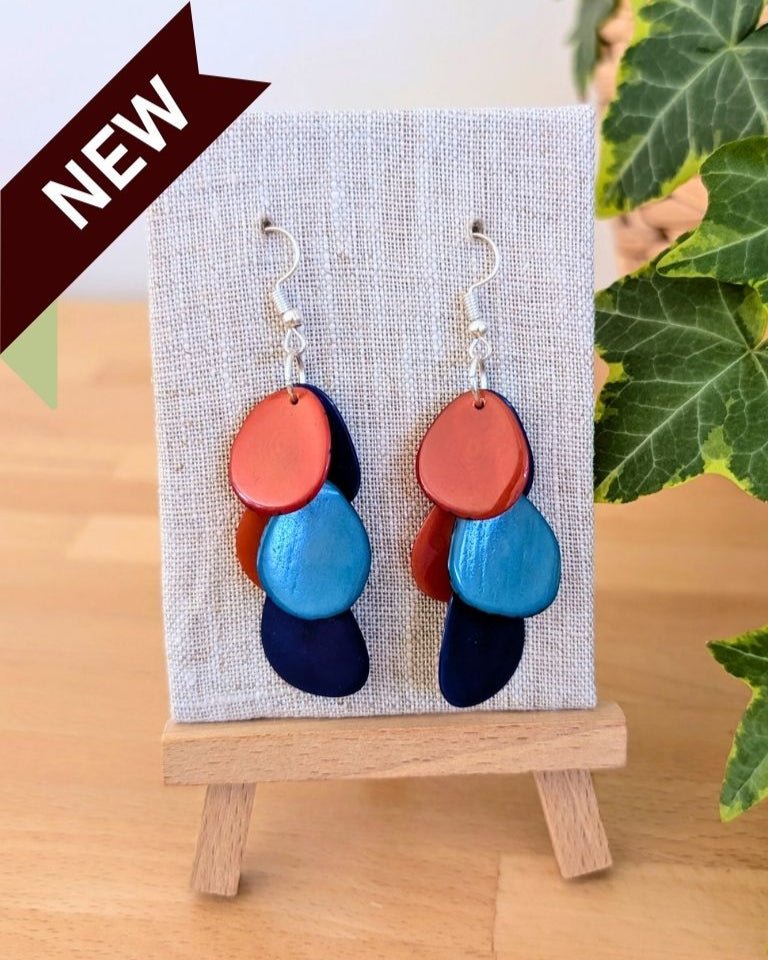 CASCADE — Handmade Tagua Earrings - The Happy Elephant - Tagua Jewellery